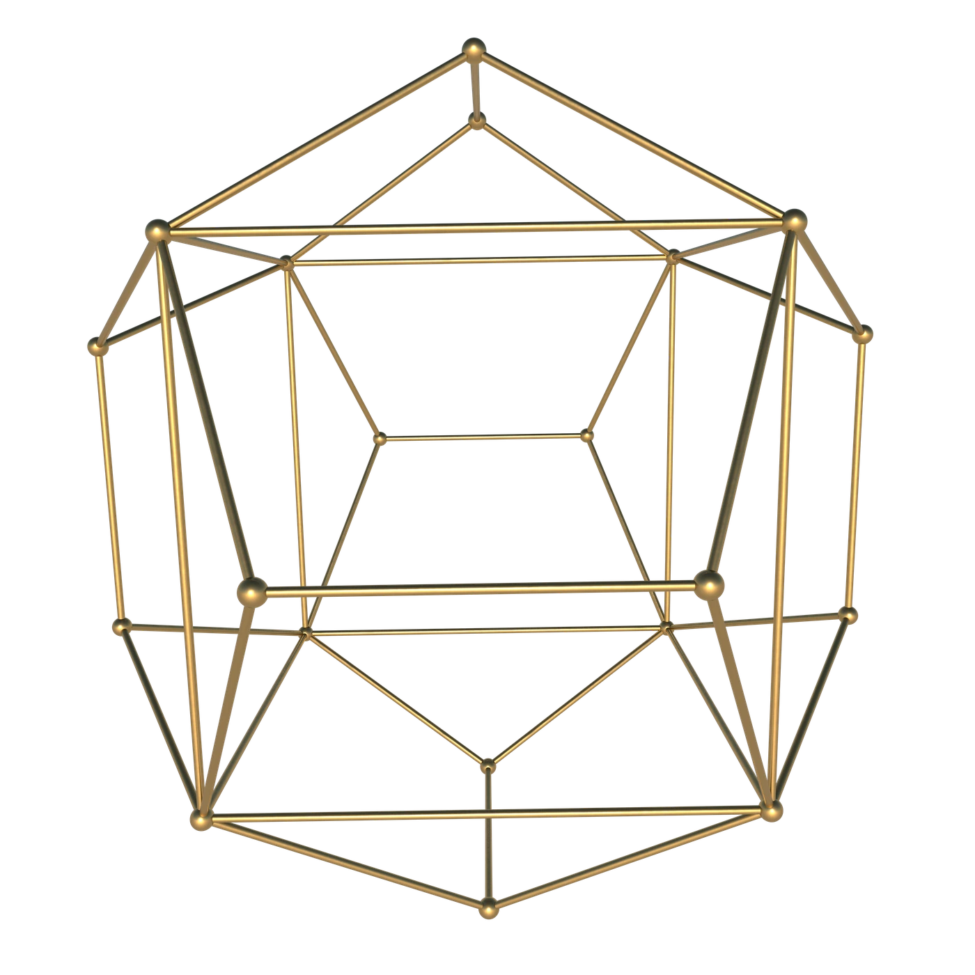 Gold geometric wireframe sculpture
