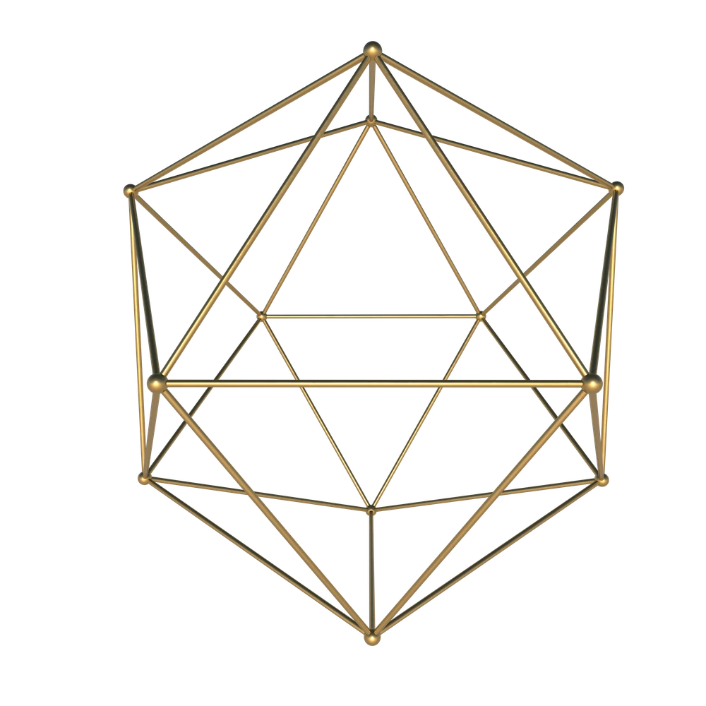 Gold geometric terrarium for UX performance